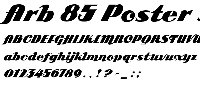 ARB 85 Poster Script JAN-39 Normal font